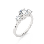 Load image into Gallery viewer, 1.62 CT Round Lab Grown Diamond Three Stone Ring | 3 Stone Gold Band
