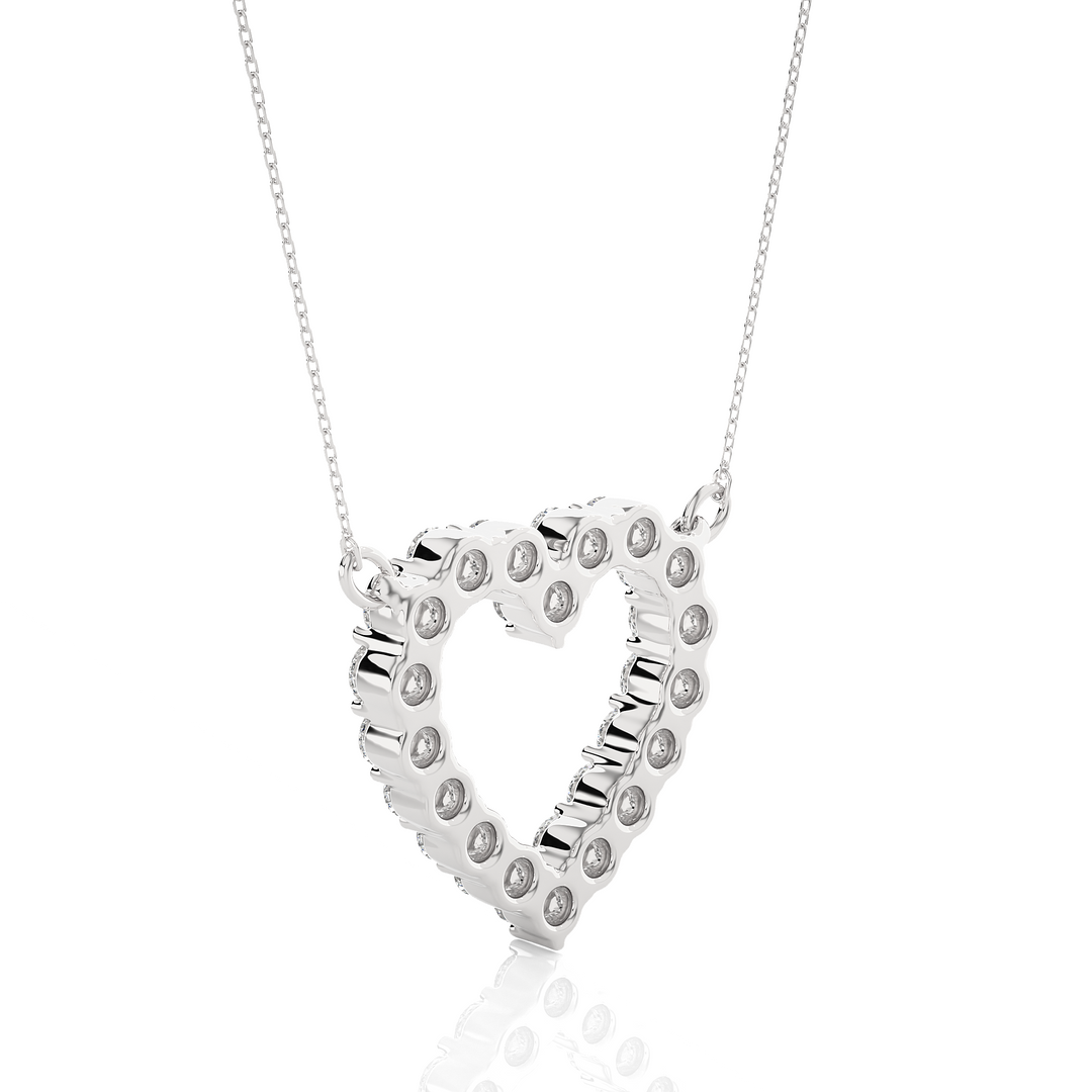 0.46 CT Lab-Grown Diamond Heart Pendant Necklace | Round Diamonds | Solid Gold