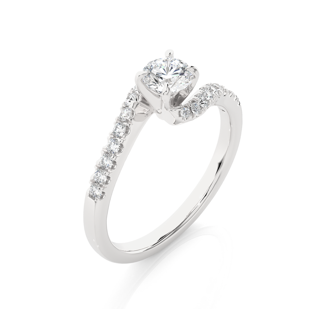 0.67 Carat Vintage Round Cut Lab-Grown Diamond Engagement Ring | Elegant Design