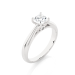 Load image into Gallery viewer, 0.80 CT Princess or Round Lab Grown Diamond Solitaire Engagement Ring | Gold Band

