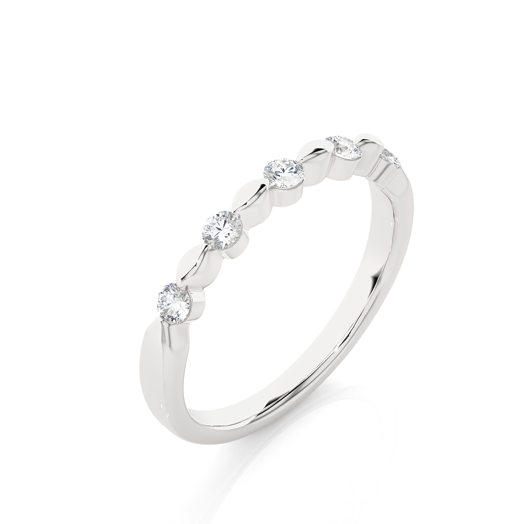 0.26 CT Round Cut Lab Grown Diamond Marquise-Style 5 Stone Ring  IGI Certified