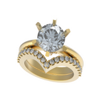 Load image into Gallery viewer, Round Cut Diamond Engagement Ring &amp; Wedding Band Set in 18K Yellow Gold – 2.05 CTW D-VVS2

