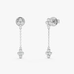 Load image into Gallery viewer, Bezel-Set Round Lab-Grown Diamond Long Dangle Earrings 0.13 CTW – 16 Stones | 10K, 14K, 18K Gold | IGI Certified