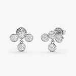 Load image into Gallery viewer, Bubble-Style Bezel-Set Lab-Grown Diamond Earrings 0.62 CTW – 8 Round Stones | 10K, 14K, 18K Gold | IGI Certified
