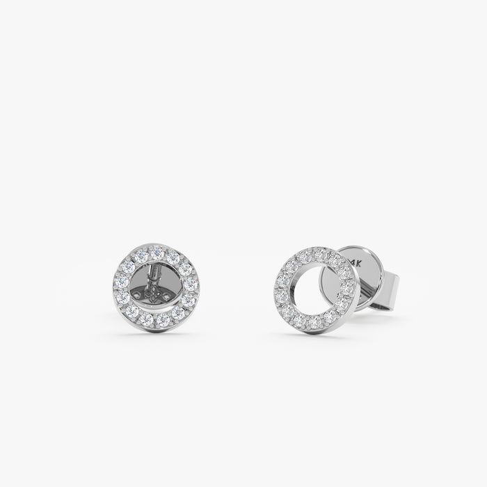 Round Full-Circle Lab-Grown Diamond Earrings 0.08 CTW – 26 Stones | 10K, 14K, 18K Gold | IGI Certified