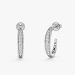 Load image into Gallery viewer, Half-Hoop Lab-Grown Diamond Earrings 0.27 CTW – 18 Round Stones | 10K, 14K, 18K Gold | IGI Certified