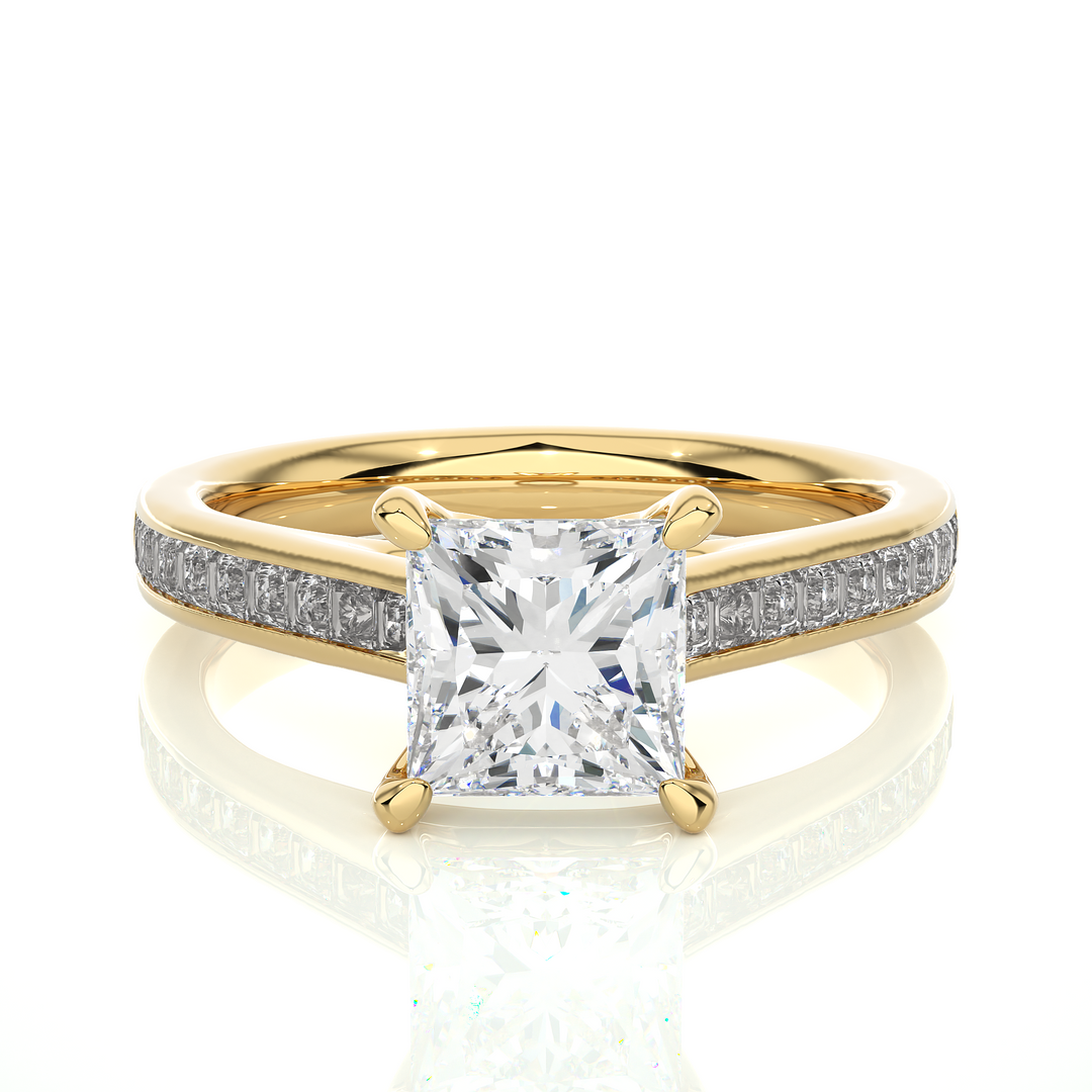 1.95 CTW Princess Cut Lab-Grown Diamond Channel Set Engagement Ring E-F / VVS-VS
