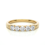 Load image into Gallery viewer, 0.51 CT Round Cut Lab Grown Diamond Five Stone Prong Set Ring  IGI Certified
