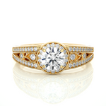 Load image into Gallery viewer, 0.95 Carat Vintage Halo Lab-Grown Round Diamond Ring | Timeless Elegance

