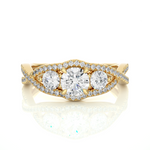 Load image into Gallery viewer, 1.07 Carat Three Stone Lab-Grown Diamond Ring | Round Cut Engagement Ring
