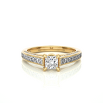 Load image into Gallery viewer, 1.27 CTW Princess &amp; Round Lab-Grown Diamond Engagement Ring with Channel &amp; Prong Set E-F / VVS-VS
