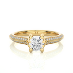Load image into Gallery viewer, 0.73 CTW Lab-Grown Diamond Pavé Engagement Ring – Round Cut
