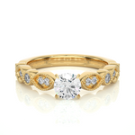 Load image into Gallery viewer, 0.67 CT Round Lab Grown Diamond Vintage Milgrain Ring | 13 Stone Gold Band
