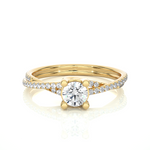 Load image into Gallery viewer, 0.74 CTW Round Lab-Grown Diamond Twisted Engagement Ring E-F / VVS-VS
