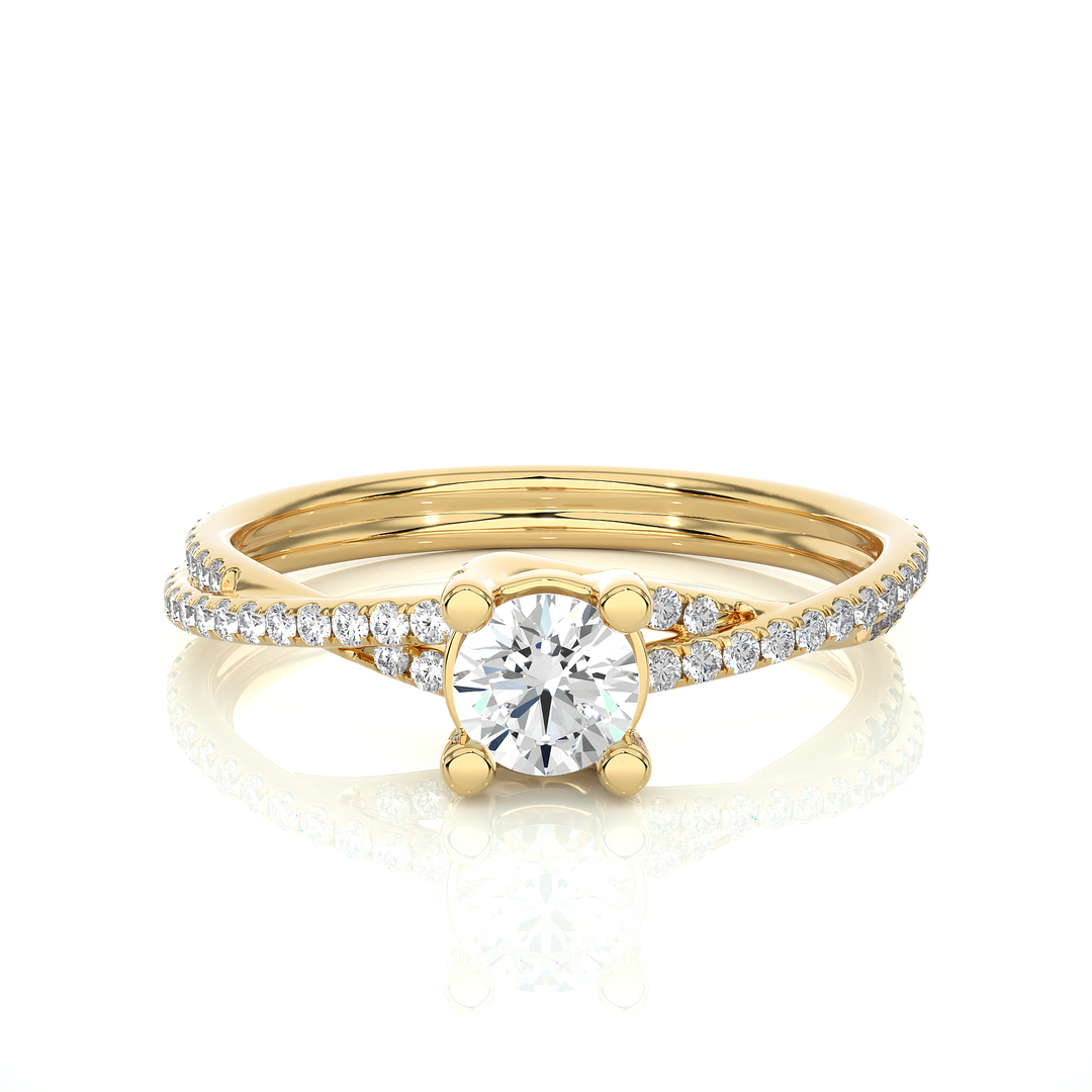 0.74 CTW Round Lab-Grown Diamond Twisted Engagement Ring E-F / VVS-VS