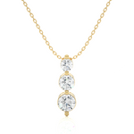 Load image into Gallery viewer, 0.84 CT Lab-Grown Diamond Three-Stone Pendant Necklace | Solid Gold | Trio Design
