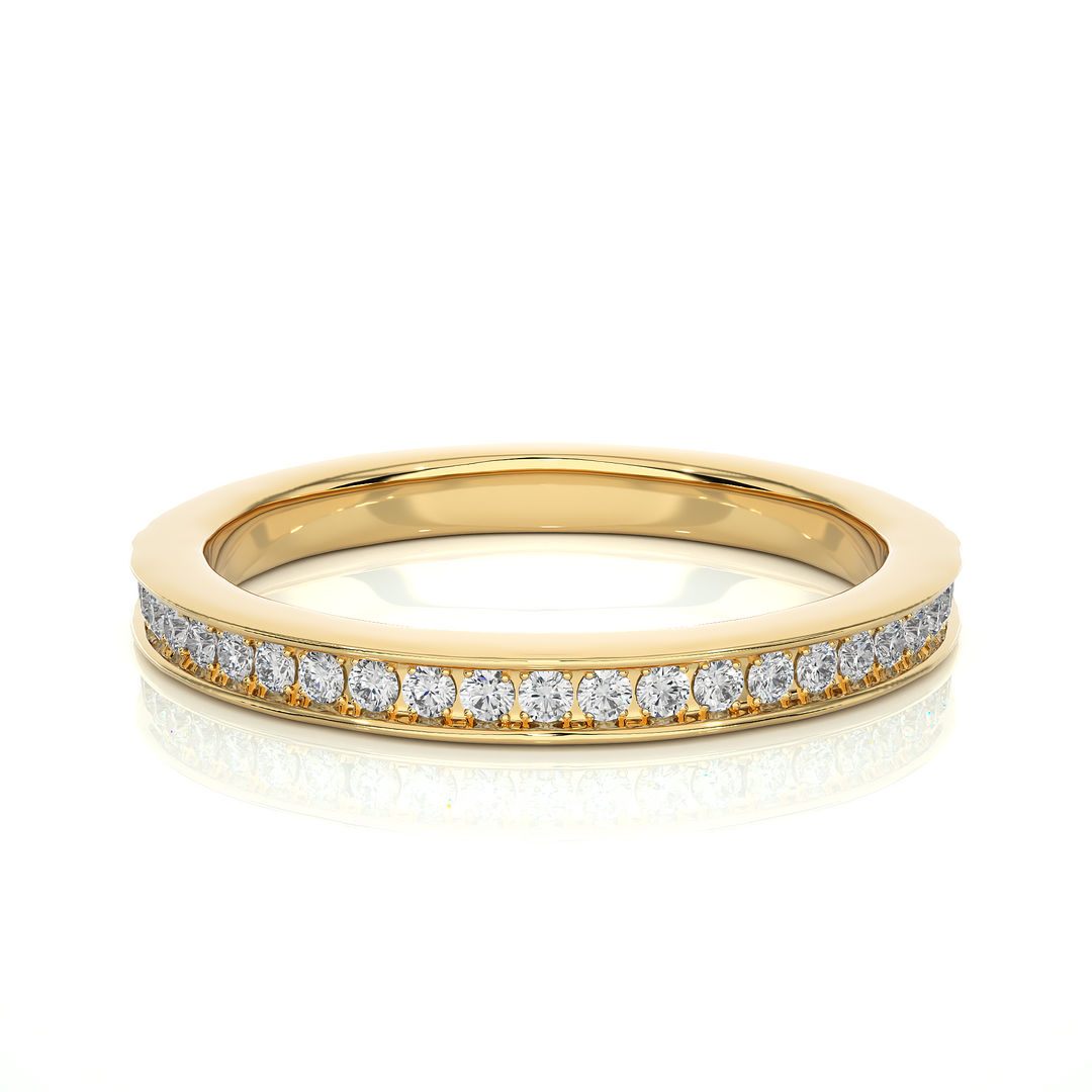 0.19 CT Round Cut Lab Grown Diamond Prong Set Band  23 Stone IGI Certified