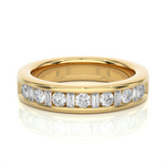 Load image into Gallery viewer, 0.52 CT Baguette &amp; Round Cut Lab Grown Diamond Channel Set Band  13 Stone IGI Certified
