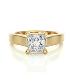 Load image into Gallery viewer, 1.35 CT Princess Cut Lab Grown Diamond Engagement Ring | Bold 4 Stone Gold Band
