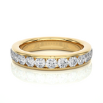 Load image into Gallery viewer, 0.96 CT Round Cut Lab Grown Diamond Channel Set Band  13 Stone IGI Certified
