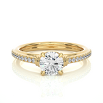 Load image into Gallery viewer, 1.26 CTW Round Lab-Grown Diamond Engagement Ring with Rope-Style Sides E-F / VVS-VS
