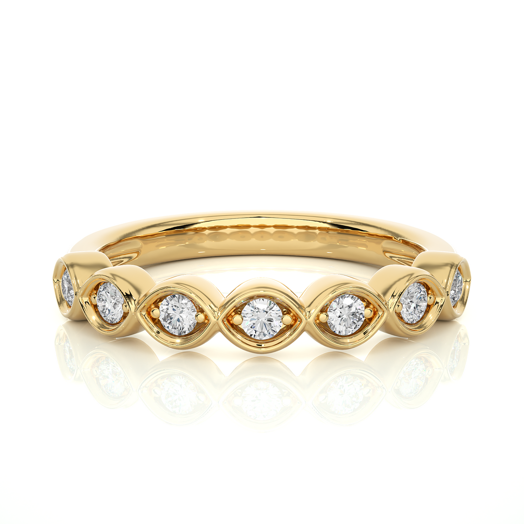 0.21 CT Round Cut Lab Grown Diamond Marquise-Style 7 Stone Ring  IGI Certified