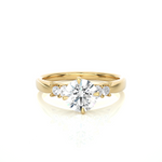 Load image into Gallery viewer, 0.69 CTW Round Lab-Grown Diamond Engagement Ring with Claw &amp; Bezel Set E-F / VVS-VS

