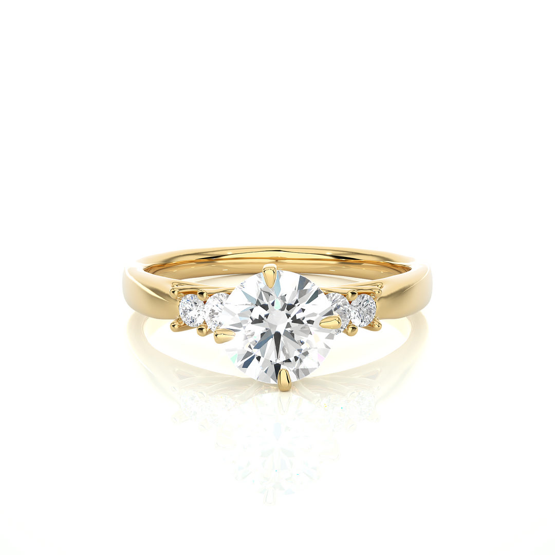 0.69 CTW Round Lab-Grown Diamond Engagement Ring with Claw & Bezel Set E-F / VVS-VS