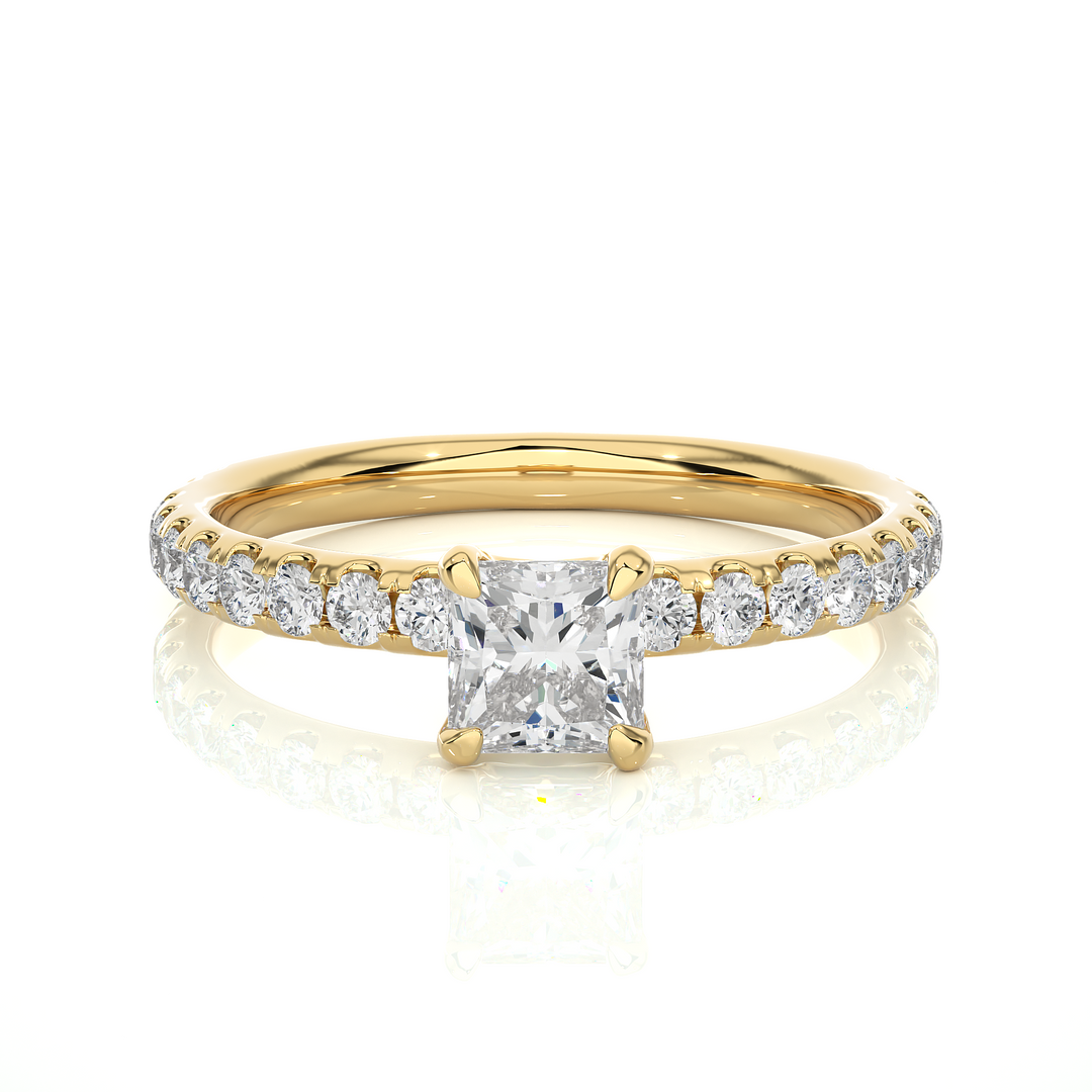1.01 CTW Princess Cut Solitaire Lab-Grown Diamond Engagement Ring
