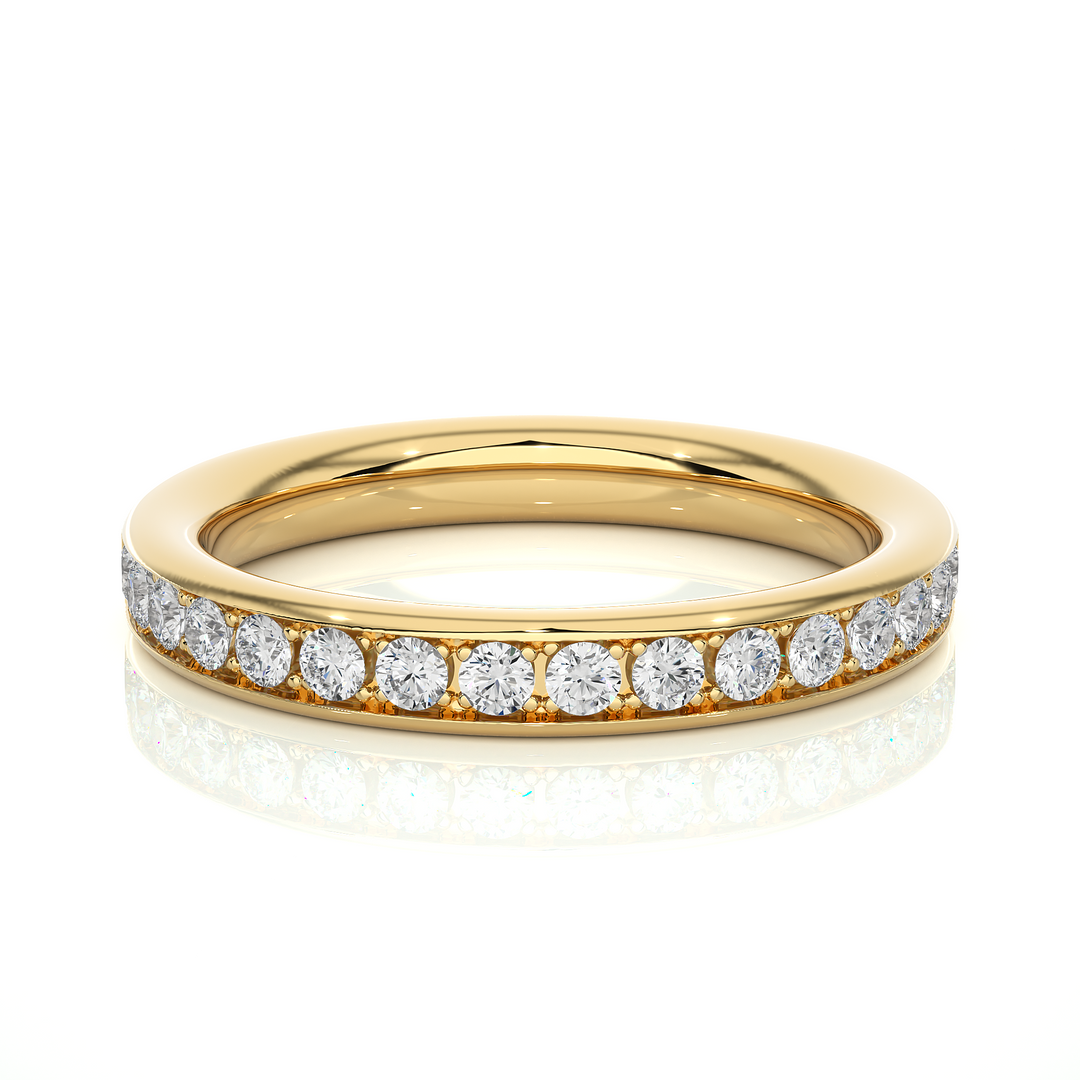 0.35 CT Round Cut Lab Grown Diamond Prong Set Band  16 Stone IGI Certified