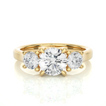 Load image into Gallery viewer, 1.95 CT Round Lab Grown Diamond Three Stone Ring | 3 Stone Gold Band
