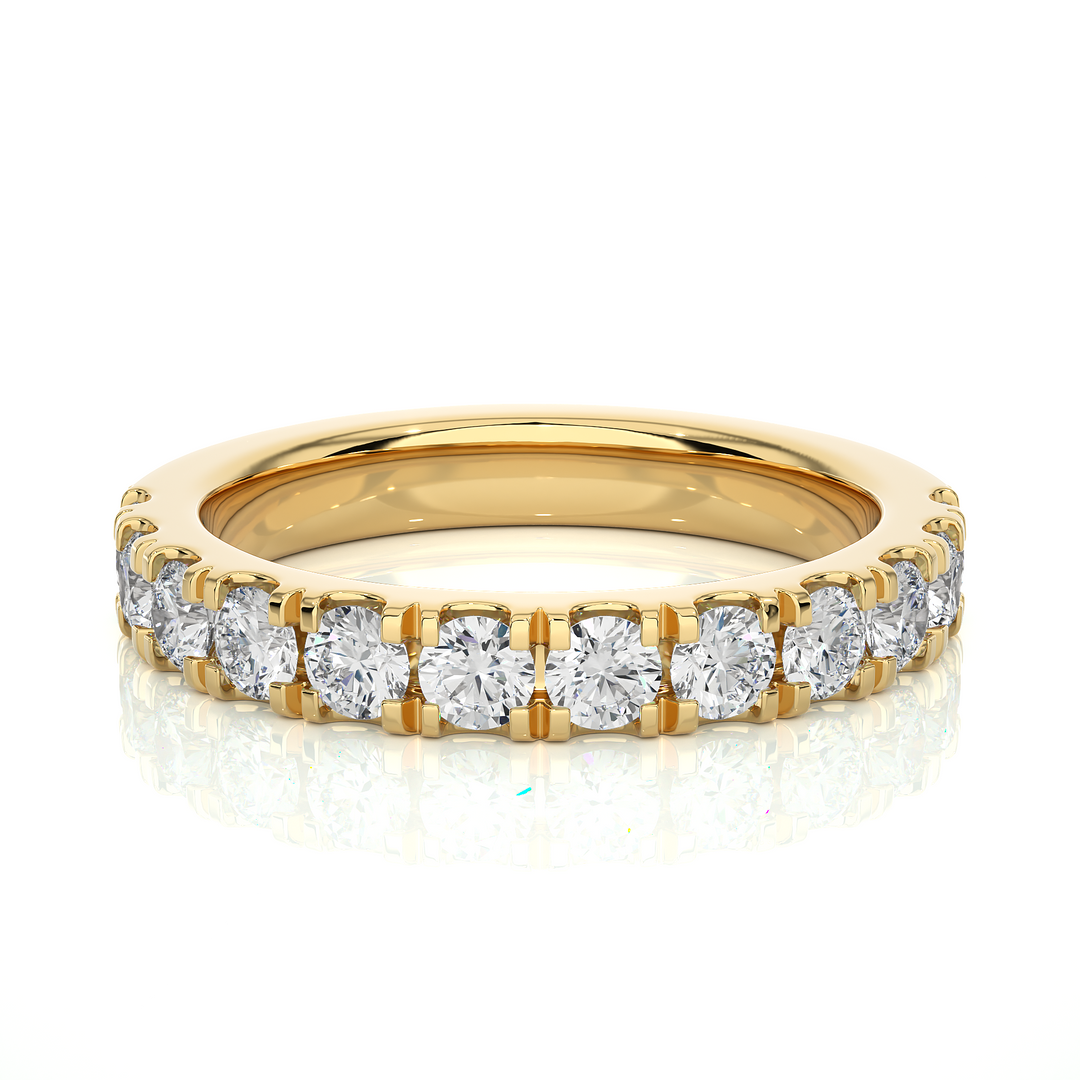0.99 CT Round Cut Lab Grown Diamond Micro Pave Band  12 Stone IGI Certified