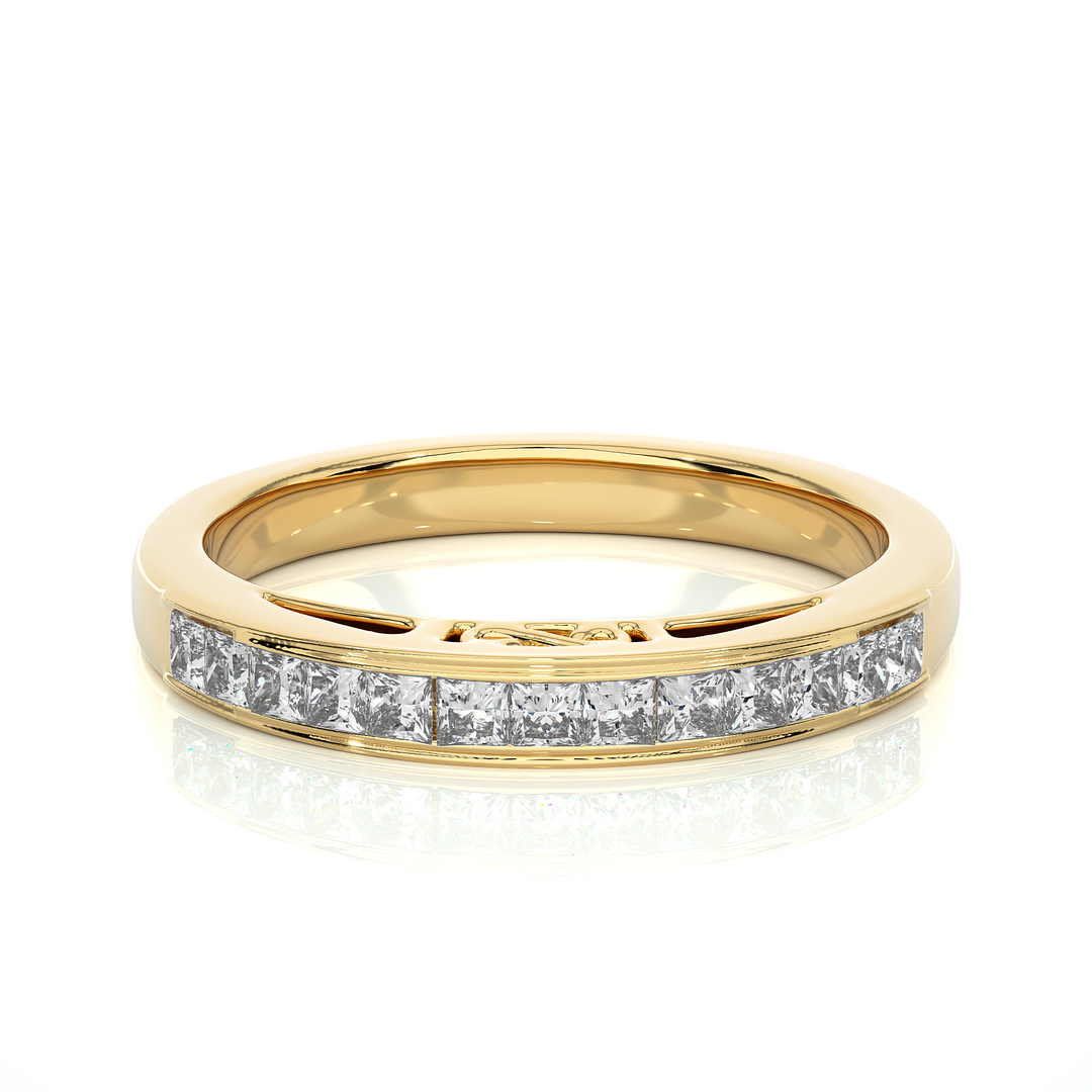 0.32 CT Princess Cut Lab Grown Diamond Channel Set Band  13 Stone IGI Certified