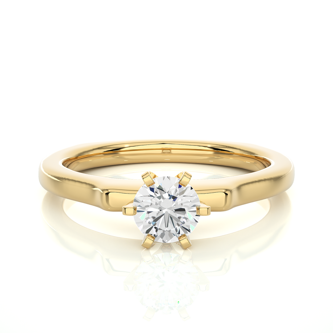 0.47 CT Round Lab Grown Diamond Solitaire Engagement Ring | Gold Band