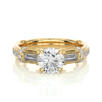 Load image into Gallery viewer, 1.50 Carat Three Stone Lab-Grown Diamond Ring | Round &amp; Baguette Unique Design

