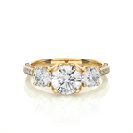 Load image into Gallery viewer, 1.91 CT All Round Lab Grown Diamond Three Stone Ring | 55 Stone Gold Band
