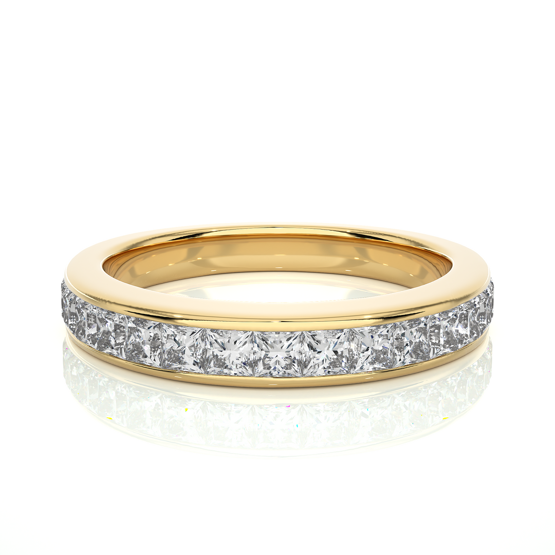 0.98 CT Princess Cut Lab Grown Diamond Eternity Band  15 Stone IGI Certified