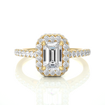 Load image into Gallery viewer, 1.44 CT Emerald Center Halo Lab Grown Diamond Ring | 73 Stones
