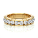 Load image into Gallery viewer, 1.01 CT Round Cut Lab Grown Diamond Bold Channel Set Band  10 Stone IGI Certified
