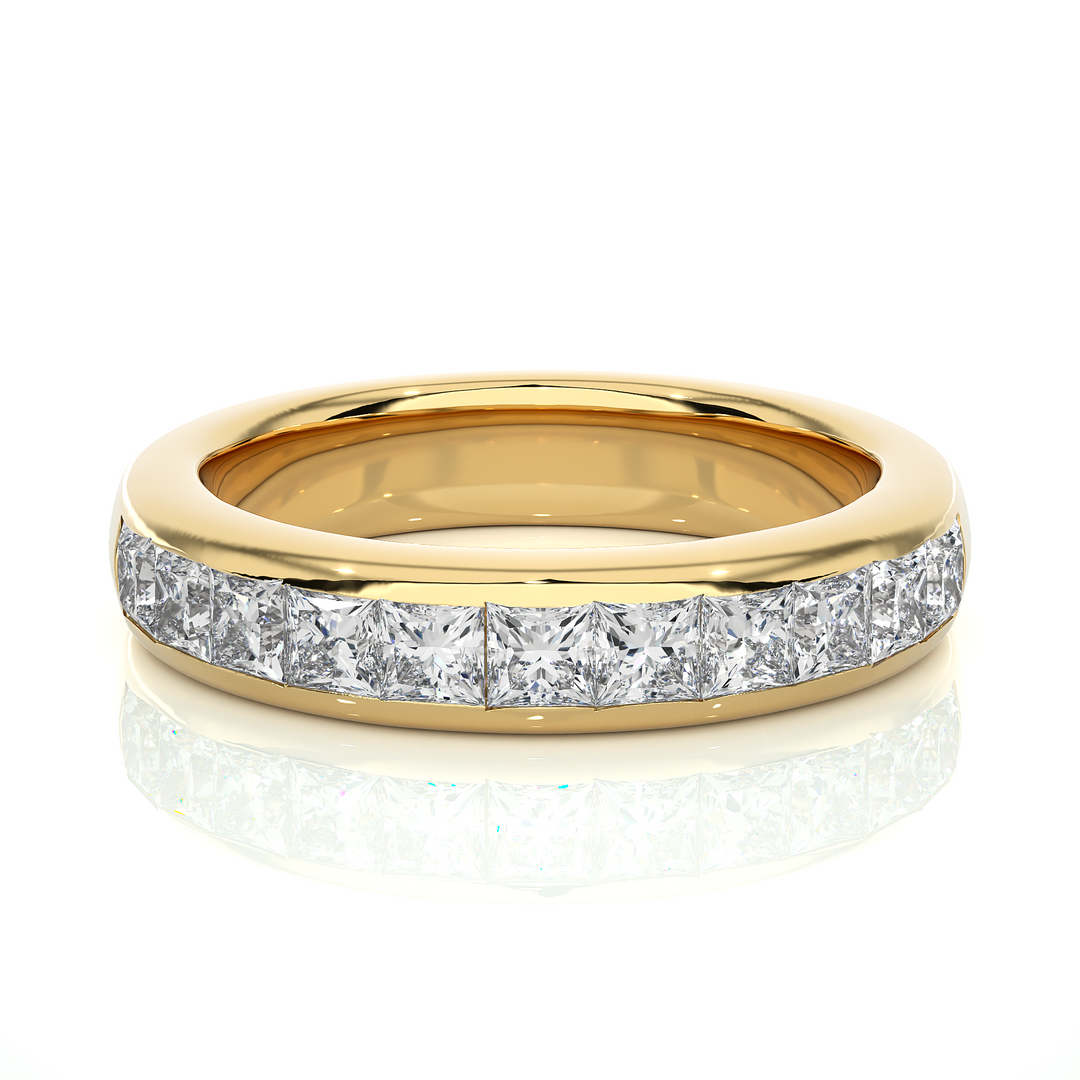0.55 CT Princess Cut Lab Grown Diamond Channel Set Band  11 Stone IGI Certified