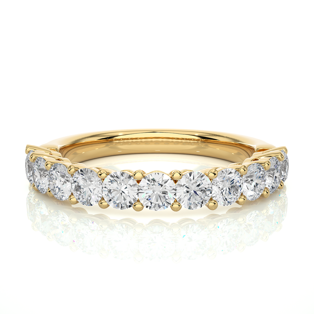 0.60 CT Round Cut Lab Grown Diamond Channel Set Band  11 Stone IGI Certified