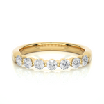 Load image into Gallery viewer, 0.52 CT Round Cut Lab Grown Diamond Bar Set Band  7 Stone IGI Certified
