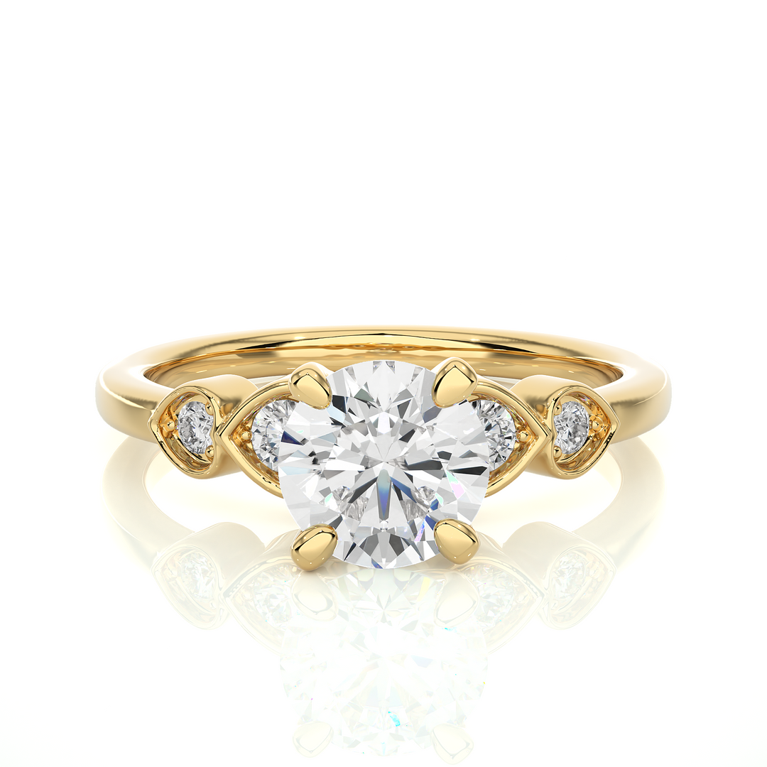 1.21 CTW Round Lab-Grown Diamond Engagement Ring with Prong & Claw Set E-F / VVS-VS