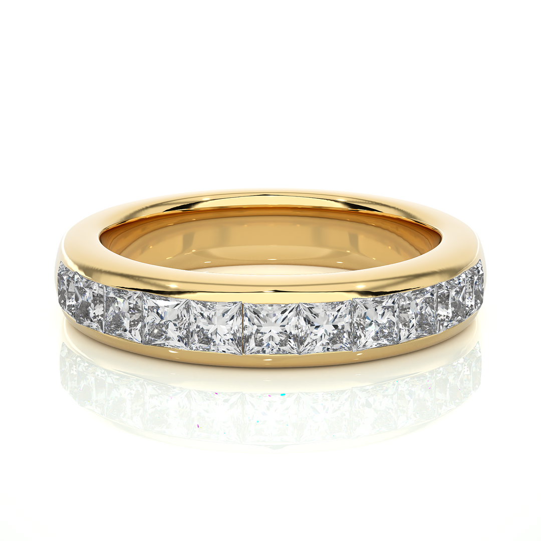 1.07 CT Princess Cut Lab Grown Diamond Channel Set Band  11 Stone IGI Certified