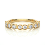 Load image into Gallery viewer, 0.69 CT Round Cut Lab Grown Diamond Bezel &amp; Prong Set Band  10 Stone IGI Certified
