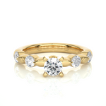 Load image into Gallery viewer, 0.90 CTW Round Lab-Grown Diamond Engagement Ring in Unique Style E-F / VVS-VS
