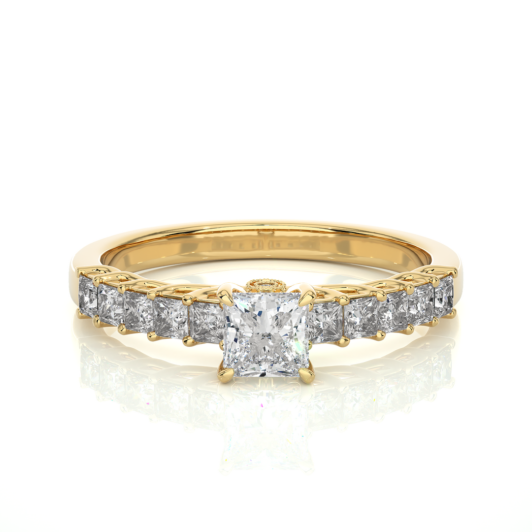 0.85 CTW Princess Cut Lab-Grown Diamond Prong Set Engagement Ring