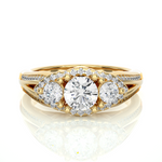 Load image into Gallery viewer, 1.14 Carat Lab-Grown Diamond Engagement Ring | Three Stone Round with Hidden Princess
