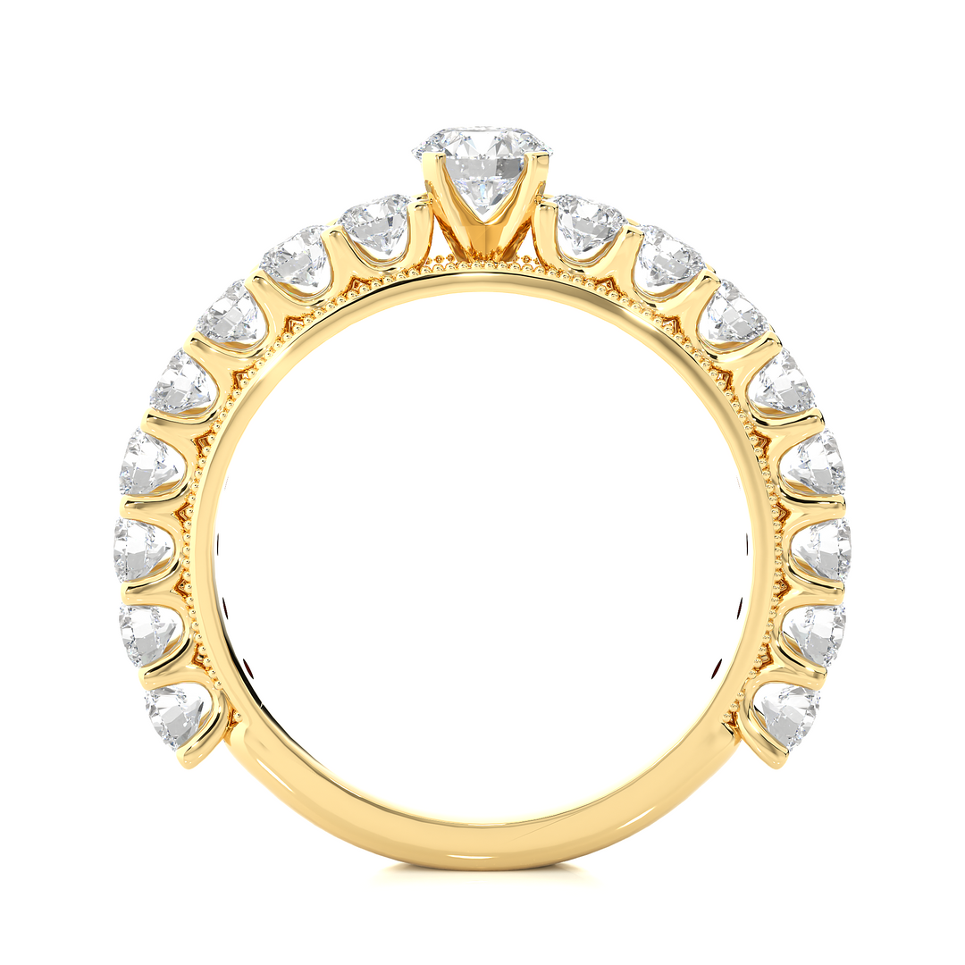 2.53 CTW Round Lab-Grown Diamond Engagement Ring with Milgrain Detailing E-F / VVS-VS