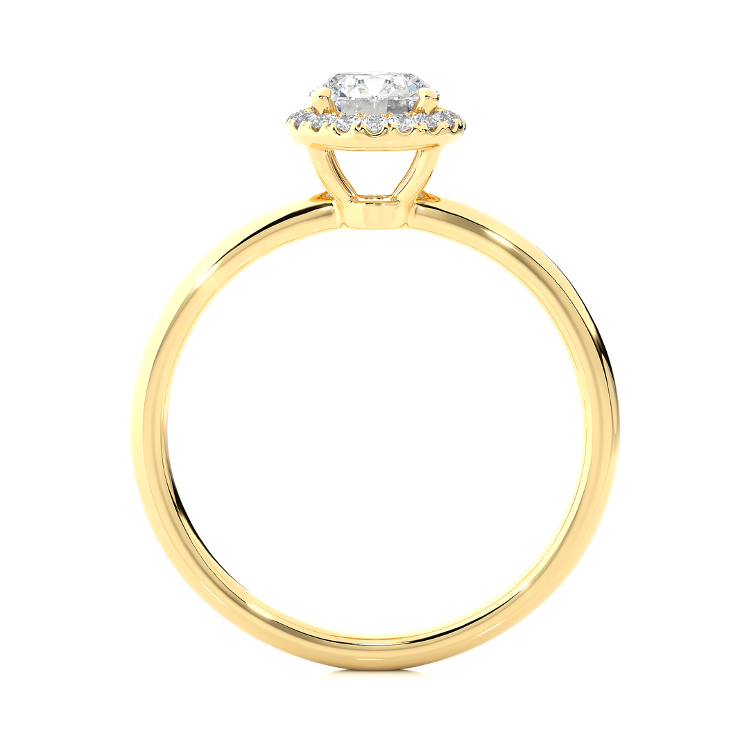 0.50 CT Round Diamond Halo Lab Grown Ring with 19 Stones